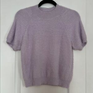 PILCRO Anthropologie pastel purple short sleeve sweater Size M